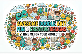 design doodle stickers for print on demand and merch
