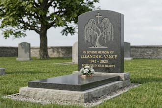 design stunning 3d grave, tombstone, headstone and memorial with rendering