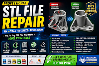 repair stl file for 3d printing mesh cleanup reverse engineering 3d scan to cad