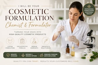 be your cosmetic formulation chemist and cosmetic formulator