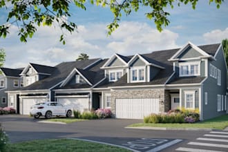 do exterior design, 3d exterior rendering, house design and exterior modelling