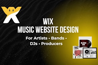 design a professional wix music djs artists bands website