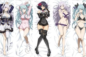 draw custom anime or furry dakimakura body pillow art for your oc fanart