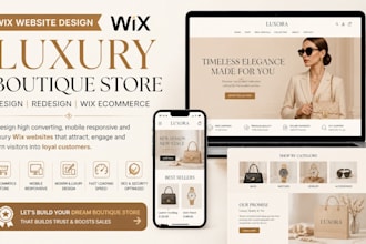 do luxury wix website design boutique store, wix ecommerce expert