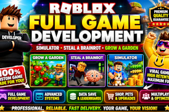 do roblox full game like stimulator game, steal a brainrot game, grow a garden