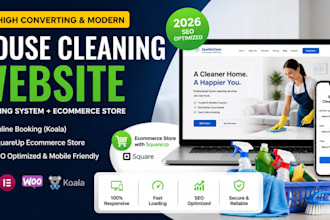 build house cleaning business website square up ecommerce store booking koala