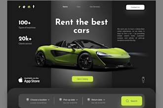 design a professional car rental website with booking system