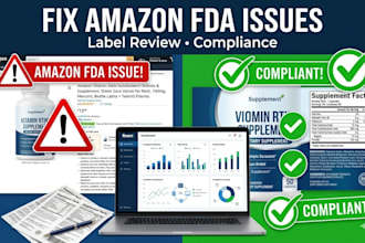 fix amazon fda compliance issues and review product label