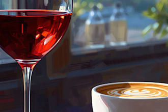 design a modern menu for your cafe and winery bars