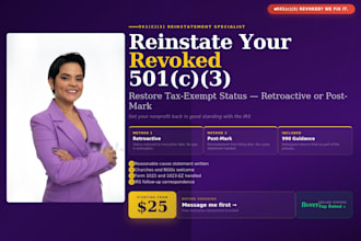 reinstate revocked 501c3 tax exempt status retroactive and post mark