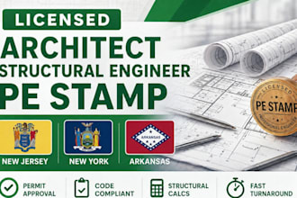 licensed architect structural engineer pe stamp in new jersey new york arkansas