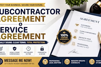 draft subcontractor agreement, service agreement, and legal contracts