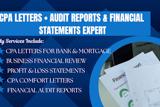 do CPA review and CPA audit financial statement, audit report and CPA letter
