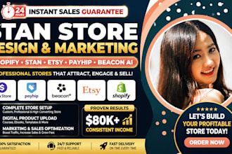 setup stan store, etsy shop, stan store marketing, upload digital products pod