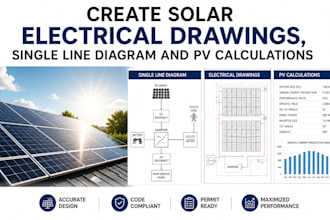 create solar electrical drawings single line diagram and pv calculation
