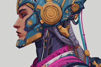 a sci fi character illustration or sci fi character