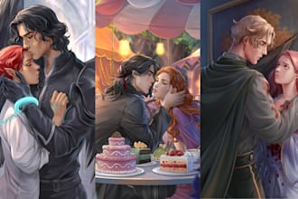 do fantasy romance nsfw couple romance art dark mafia romance character design