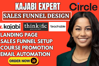 build your kajabi online course website, sales funnel, and landing page