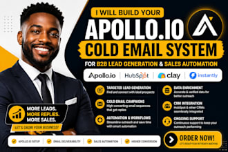 setup clay com, hubspot, zoho crm, n8n, apollo io, dubsado crm and monday crm