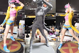 3d print and paint anime figure miniature painting tabletop resin action figure