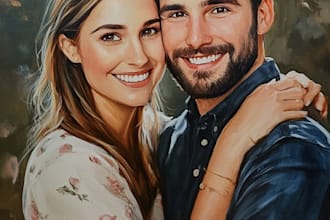 paint custom couple portrait