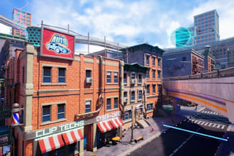 create 3d game environments open world maps, level design game environment