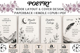 do poetry chapbook paperback book layout formatting and cover design for kdp