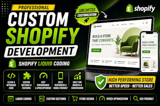 develop custom shopify themes and expert do shopify liquid coding  HTML CSS bugs
