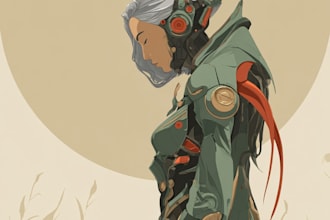 a sci fi character illustration or sci fi character