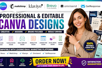 editable canva brochure newsletter email template brevo landing page design