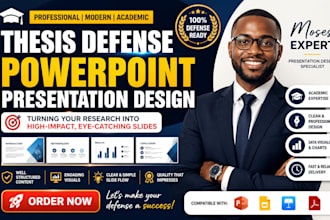design thesis defense presentation powerpoint with clean academic slides