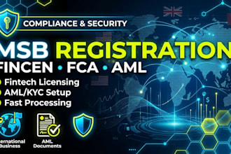 register US msb, fincen, fintrac, fca or emi license with full aml compliance