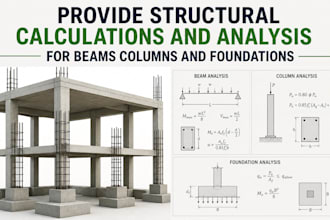 provide structural calculations and analysis for beams columns and foundations