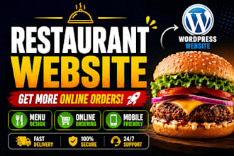 design a restaurant wordpress website with menu and online ordering