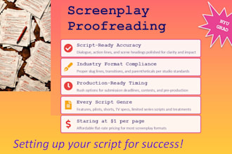 proofread and format your script to industry standards