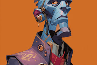 a sci fi character illustration or sci fi character