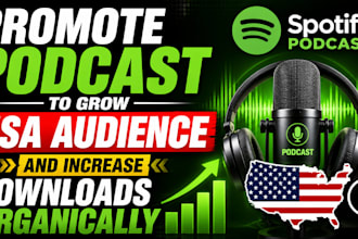 promote podcast to grow USA audience and increase downloads organically