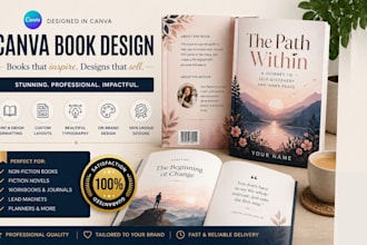 design a stunning canva book layout, cover, and workbook for KDP or print