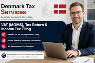 handle denmark vat moms, tax return and income tax filing and corporate tax