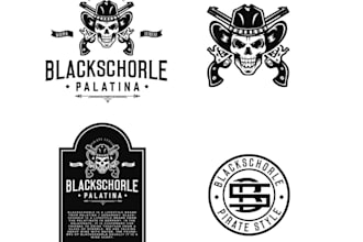 make unique coffee, skull and cowboy style logo