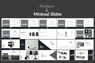 design modern minimalist business presentation, pitch designs for startups