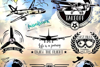 do retro, airlines, aeroplan and aviation t shirt logo