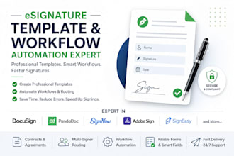 create docusign, pandadoc, signnow template and automation virtual assistance
