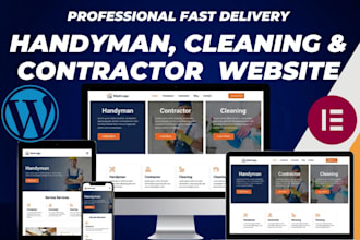design handyman, cleaning and contractor website using wordpress elementor pro