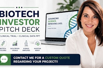 design biotech investor pitch deck, clinical trial, clinical data PPT