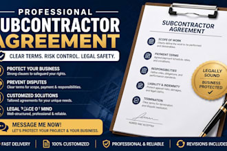 create subcontractor agreement for clear terms, risk control, and legal safety