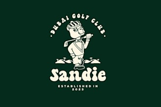 design cool vintage playful golf brand desert logo