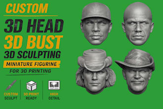 do custom 3d head 3d bust 3d sculpting for 3d printing 3d miniature tabletop
