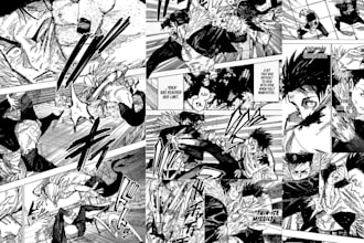create anime manga page story board webtoon art manga strip mangaka manga panel