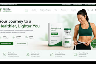 build weight loss website health fitness website glp1 semaglutide store setup